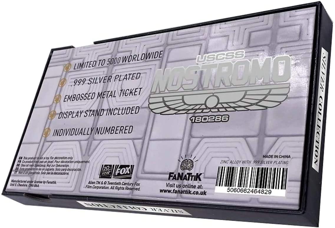 Alien Limited Edition Boarding Ticket – Versilbert