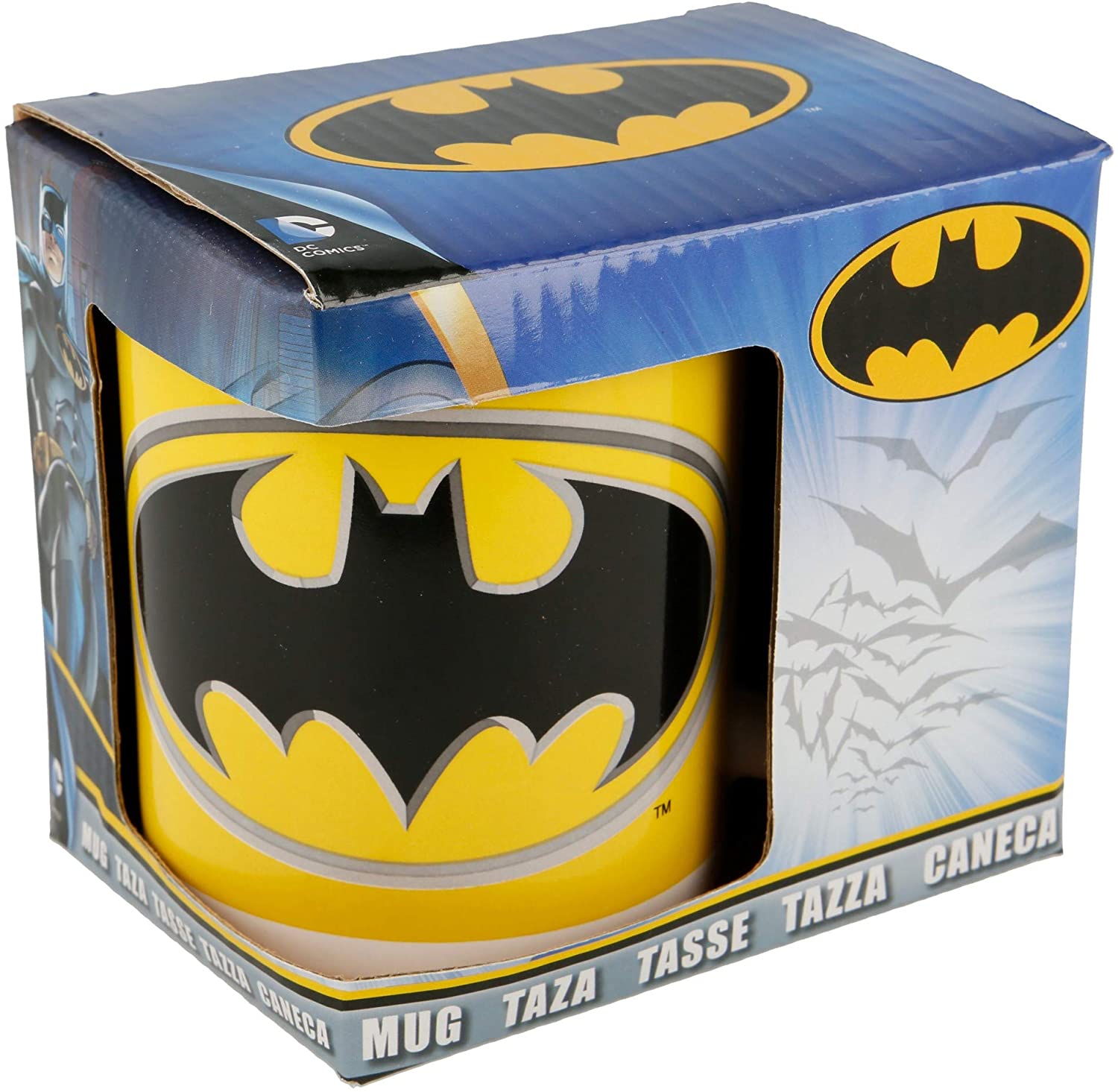 DC Universe Gelbe Batman Logo Tasse | Auffällige Superhelden-Tasse für Fans