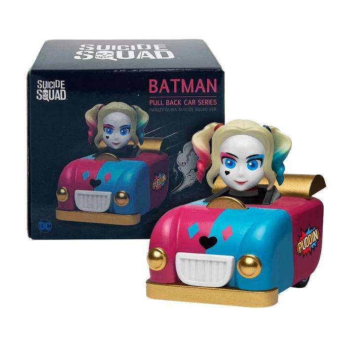 Suicide Squad Harley Quinn Pull-Back Car | Dynamisches Spielzeugauto für Fans und Sammler