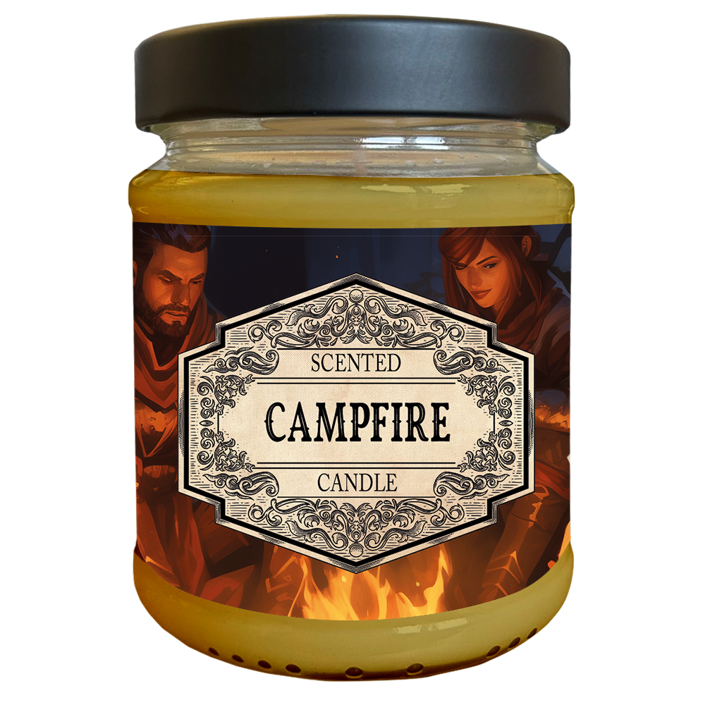 Scented Candle - Campfire with surprise dice - Fantasy Scents