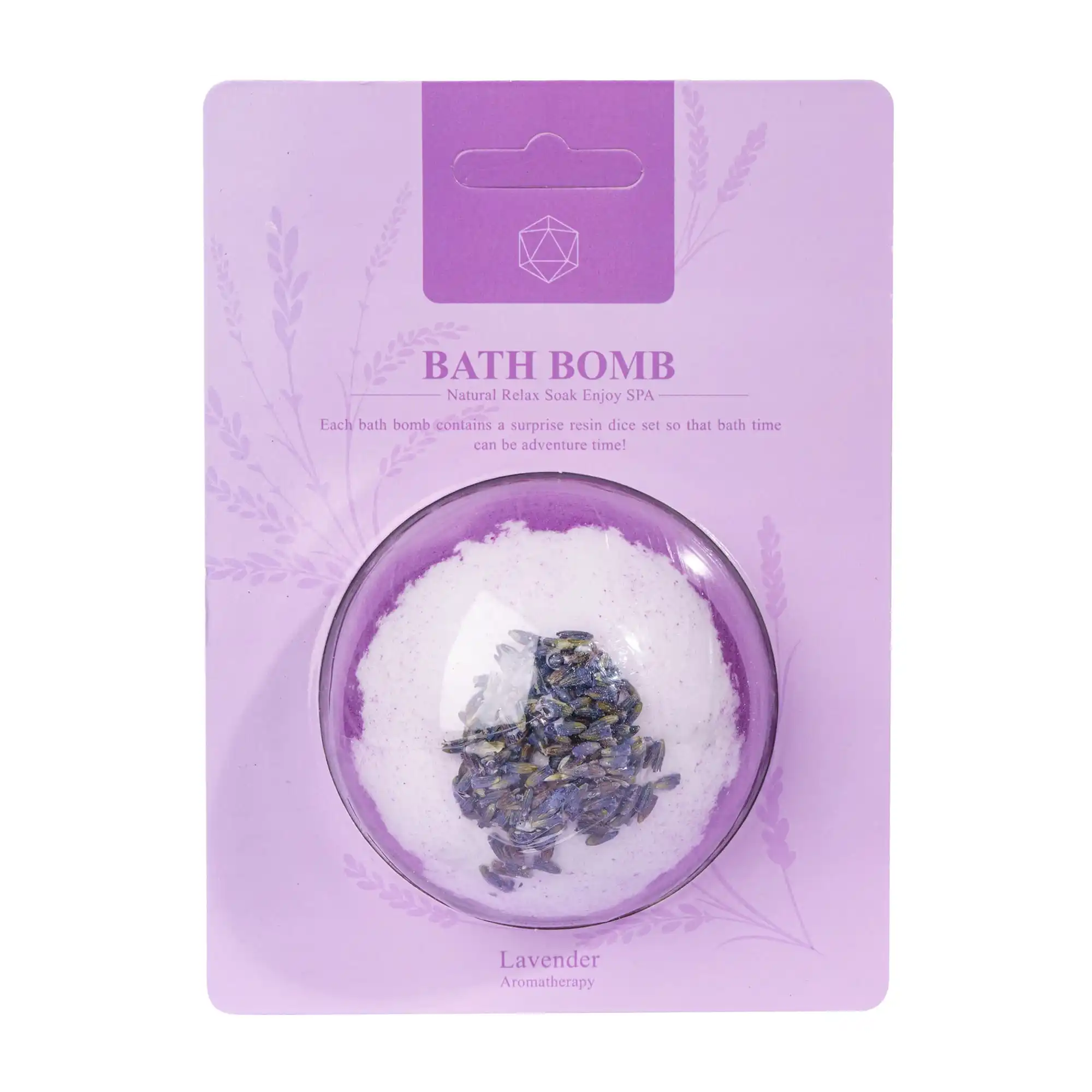 Fantasy Scents - Badebombe mit Überraschungs-W20-Würfelset Lavendel | Entspannung & Abenteuer