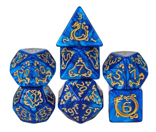 DND Würfelset"Wolkendrache" - Würfel für Dungeons & Dragons Blau