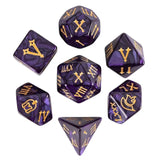 DND Würfelset „Römisches Marmor“ Polyeder Acryl Würfelset mit römischen Zahlen
