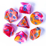 DND Würfelset „4 Farben“ Polyeder Acryl Würfel 7 teilig für Dungeons and Dragons und RPG