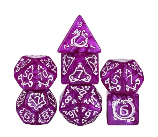 DND Würfelset “Clouds Dragon” – Würfel für Dungeons & Dragons (Violett)