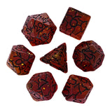 DND Würfelset „Crackle“ Resin Polyeder Würfel 7 teilig für Dungeons and Dragons und RPG