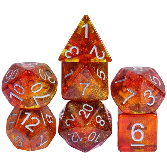 DND Würfelset „Zweifarben Glitzer“ Polyeder Würfel für Dungeons and Dragons und RPG
