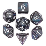 DND Würfelset „Durchsichtiger Glitzer“ Polyeder Acryl Würfel 7 teilig für Dungeons and Dragons und RPG