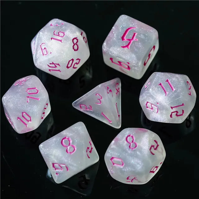 DND Würfelset „Glitter Dice“ – Polyeder Würfel für Dungeons & Dragons & RPG