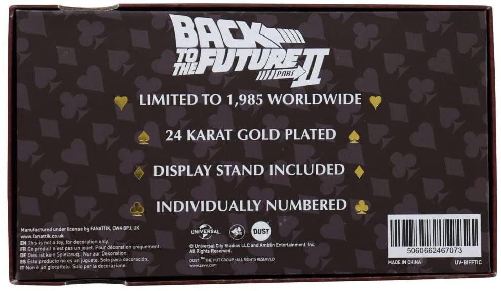 Zurück in die Zukunft - Limitiertes Biff H. Tannen Museum Ticket 24 Karat Vergoldet - Replik