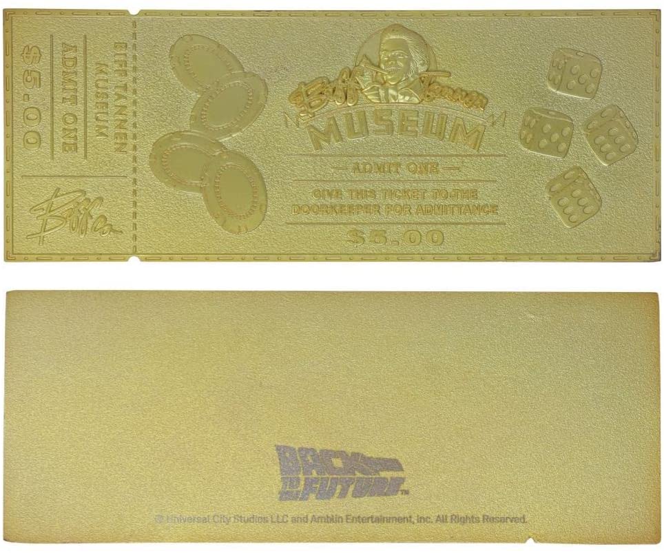 Zurück in die Zukunft - Limitiertes Biff H. Tannen Museum Ticket 24 Karat Vergoldet - Replik