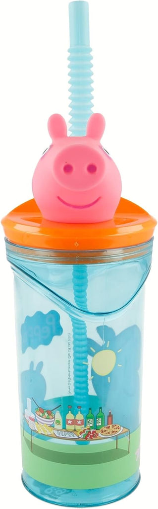 Peppa Pig - Trinkbecher mit 3D Kopf und Strohhalm