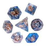 DND Würfelset „Klassenwürfel“ Resin Polyeder Würfel 7 teilig mit Klassenlogo