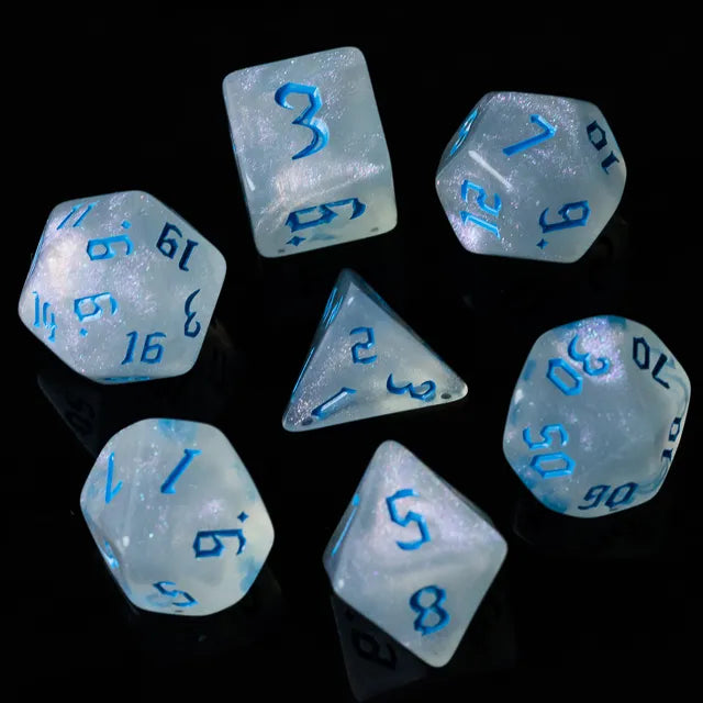 DND Würfelset „Glitter Dice“ – Polyeder Würfel für Dungeons & Dragons & RPG