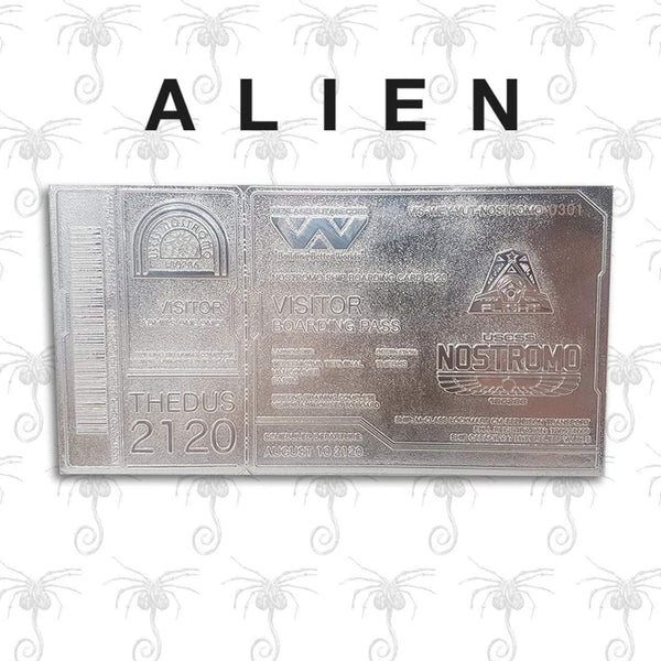 Alien - Alien-Limited Edition Boarding Ticket versilbert - Replik