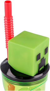 Minecraft - Creeper - Trinkbecher mit Strohhalm