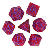 DND Würfelset „Crackle“ Resin Polyeder Würfel 7 teilig für Dungeons and Dragons und RPG