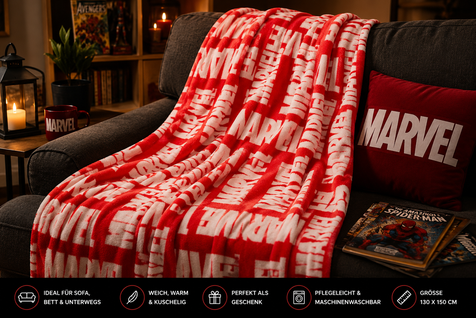 Marvel Kuscheldecke, Fleecedecke