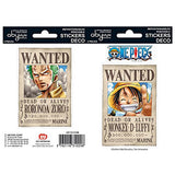 One Piece - Wanted Luffy, Zoro - Wandsticker / Poster