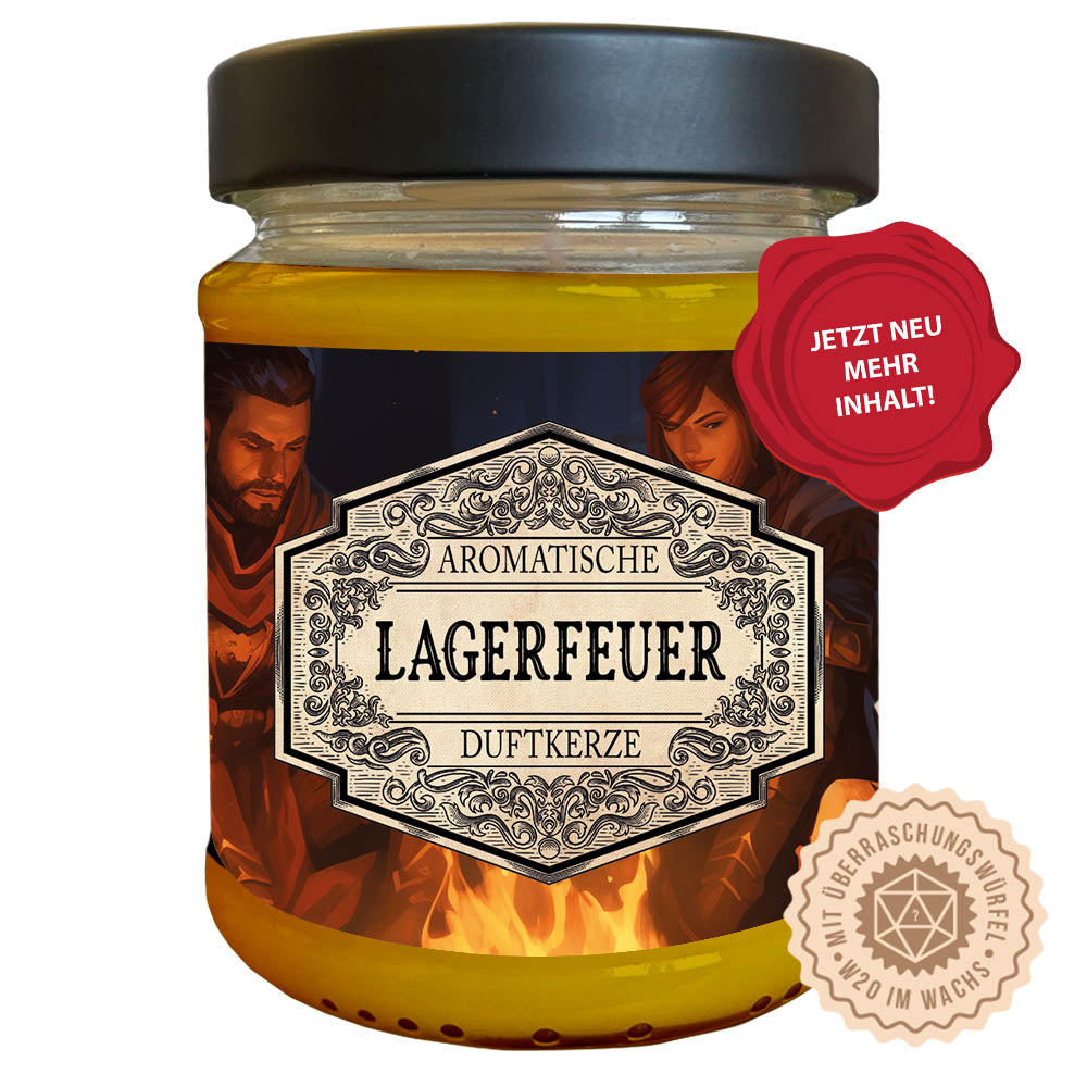 Duftkerze Lagerfeuer mit Überraschungswürfel