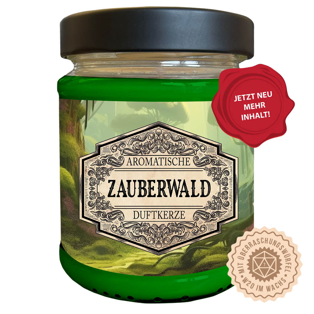 Duftkerze Zauberwald mit Überraschungswürfel