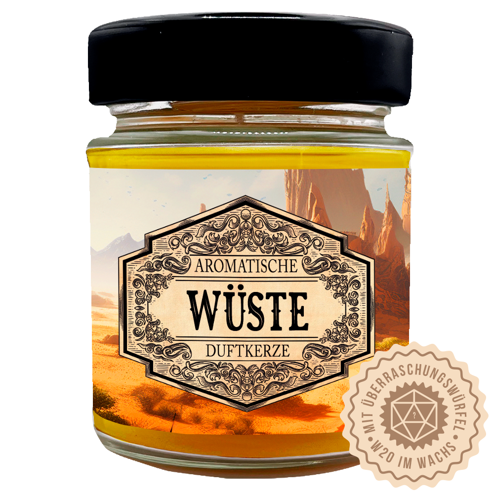 Duftkerze Wüste mit Überraschungswürfel