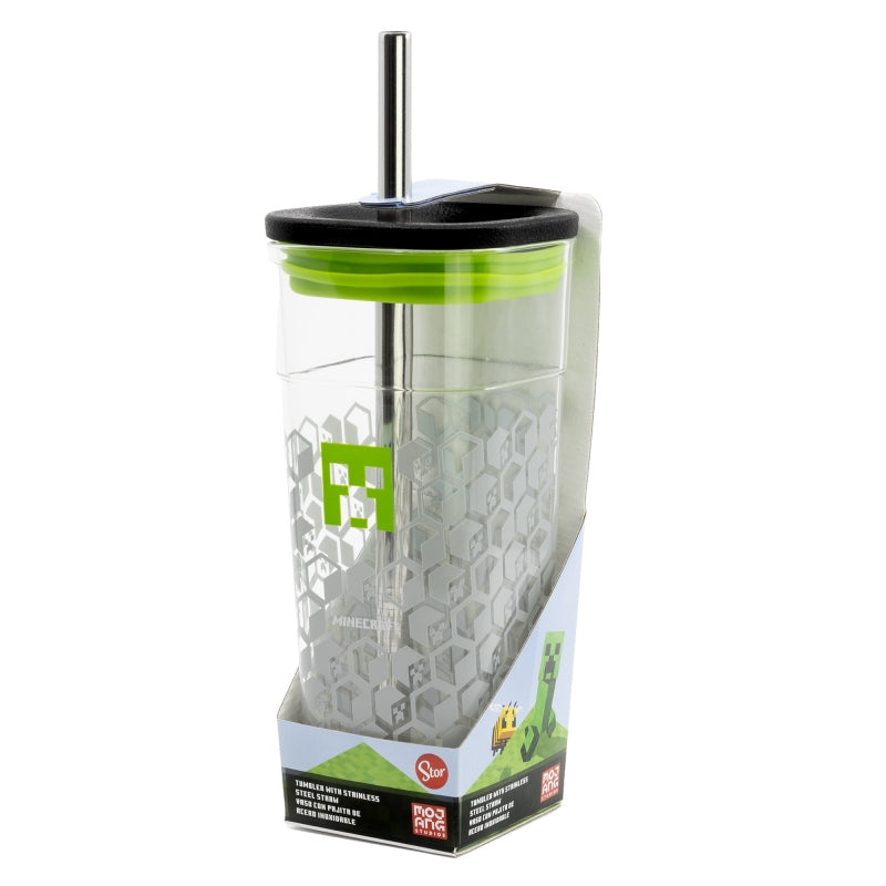 Minecraft - Creeper - Trinkbecher mit Edelstahl Strohhalm