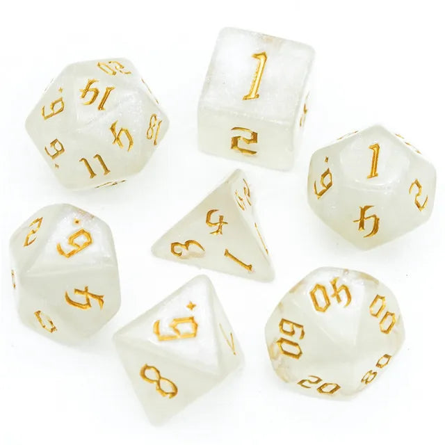 DND Würfelset „Glitter Dice“ – Polyeder Würfel für Dungeons & Dragons & RPG