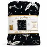 Harry Potter - Fleecedecke Supersoft - schwarz/weiß - 130x150 cm
