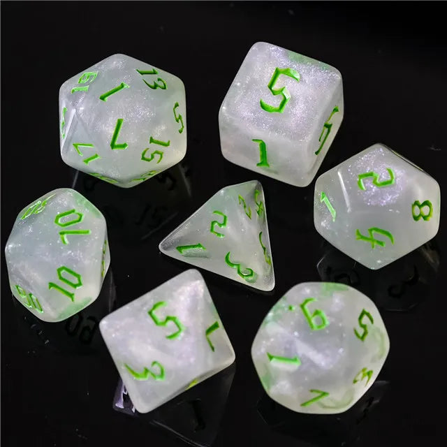 DND Würfelset „Glitter Dice“ – Polyeder Würfel für Dungeons & Dragons & RPG