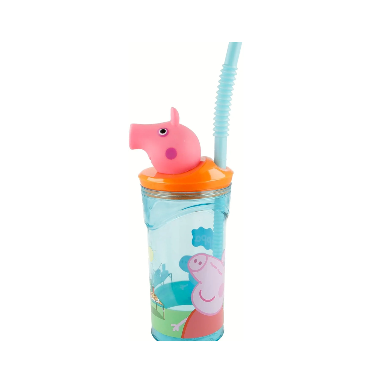 Peppa Pig - Trinkbecher mit 3D Kopf und Strohhalm