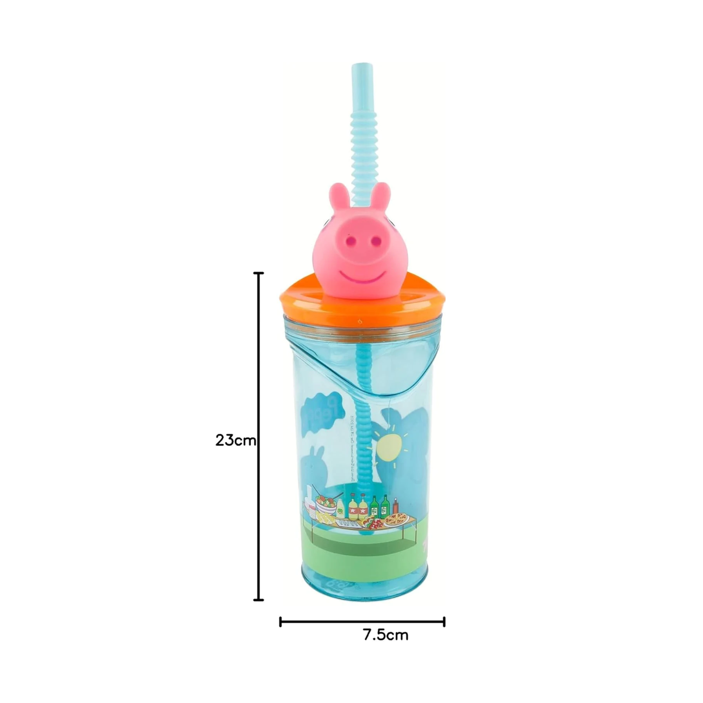 Peppa Pig - Trinkbecher mit 3D Kopf und Strohhalm