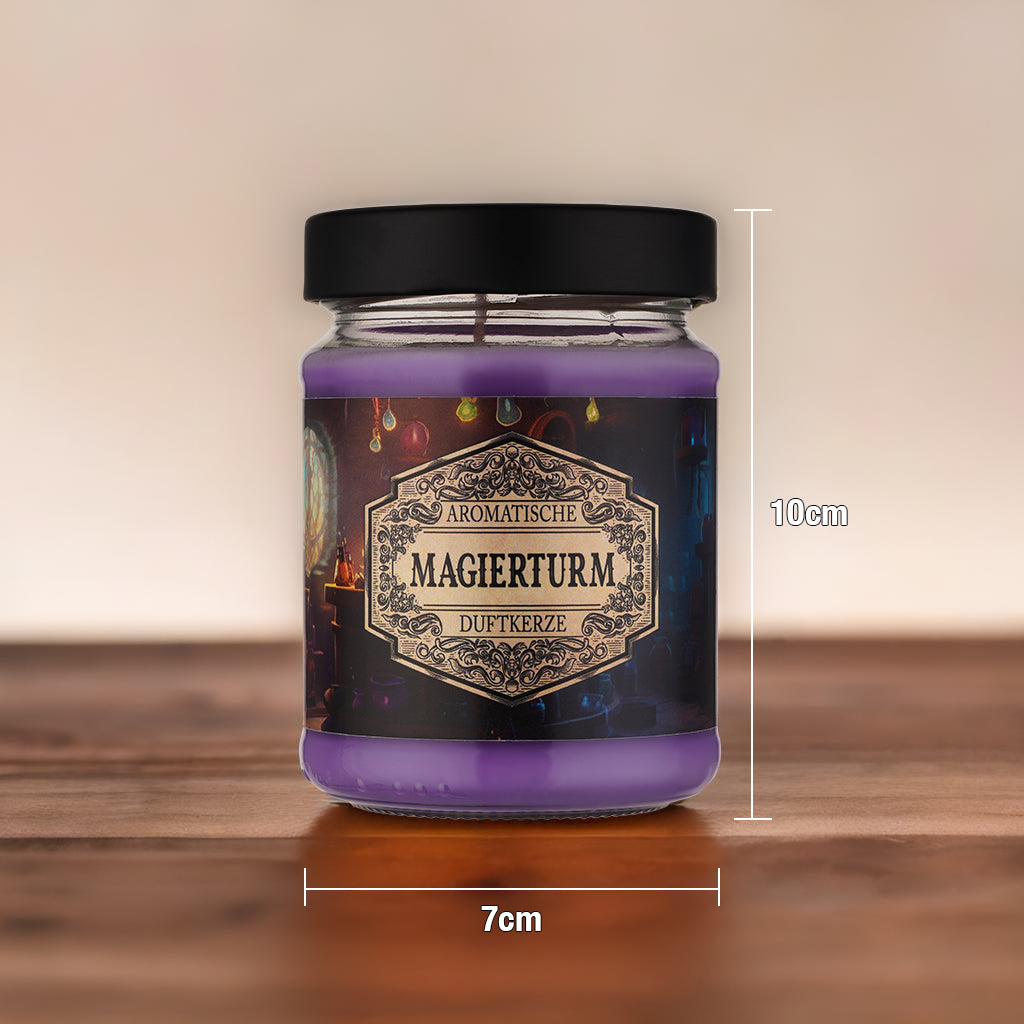 Duftkerze Magierturm mit Überraschung, Pen and Paper Würfel, Fantasy Scents, Geschenkidee