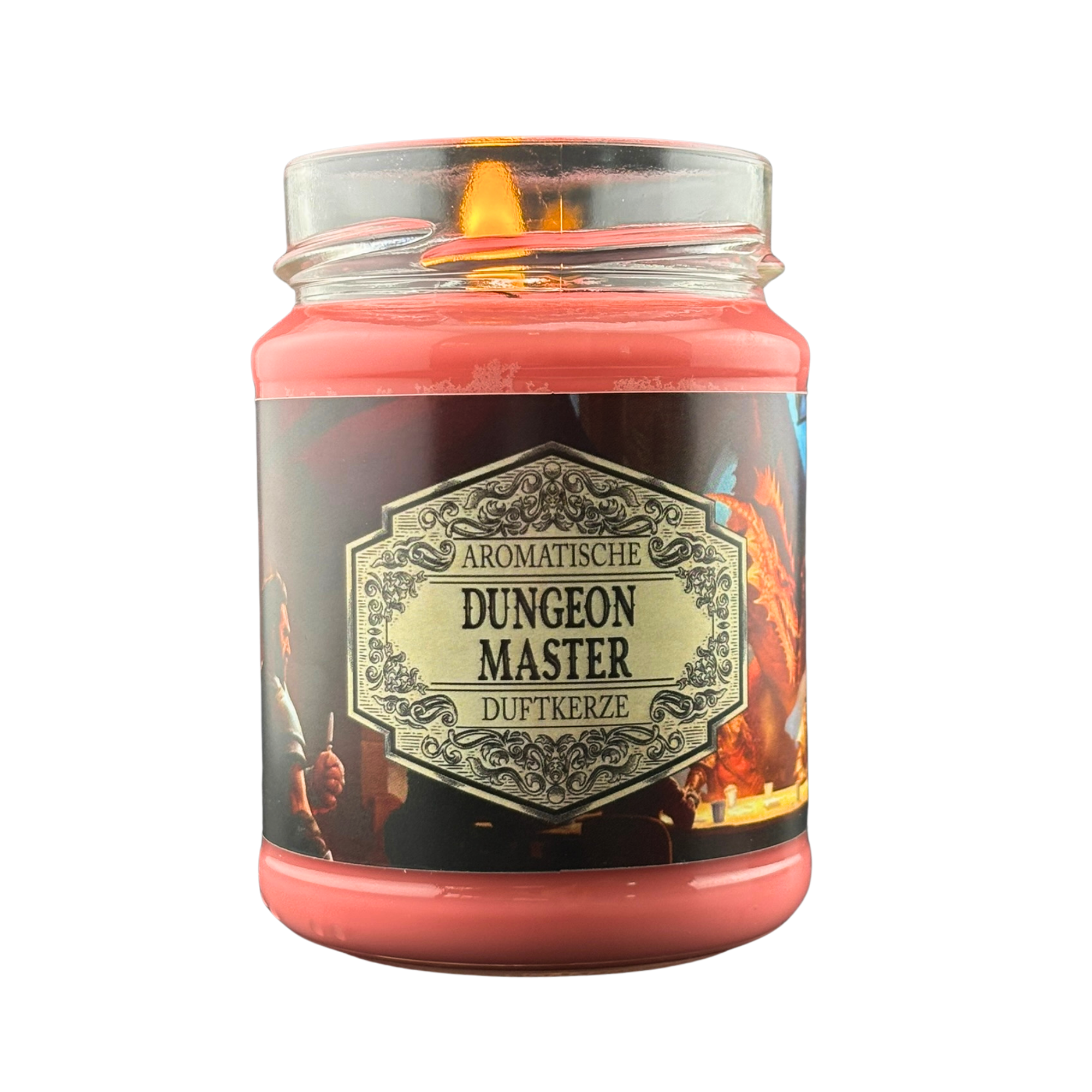 Pen and Paper Duftkerze Dungeon Master mit Überraschung, Würfel