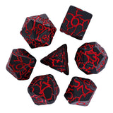 DND Würfelset „Crackle“ Resin Polyeder Würfel 7 teilig für Dungeons and Dragons und RPG