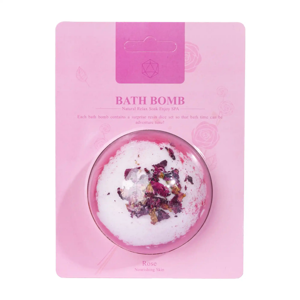 Fantasy Scents - Badebombe mit Überraschungs W20 Würfelset - Rose