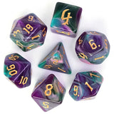 DND Würfelset „4 Farben“ Polyeder Acryl Würfel 7 teilig für Dungeons and Dragons und RPG