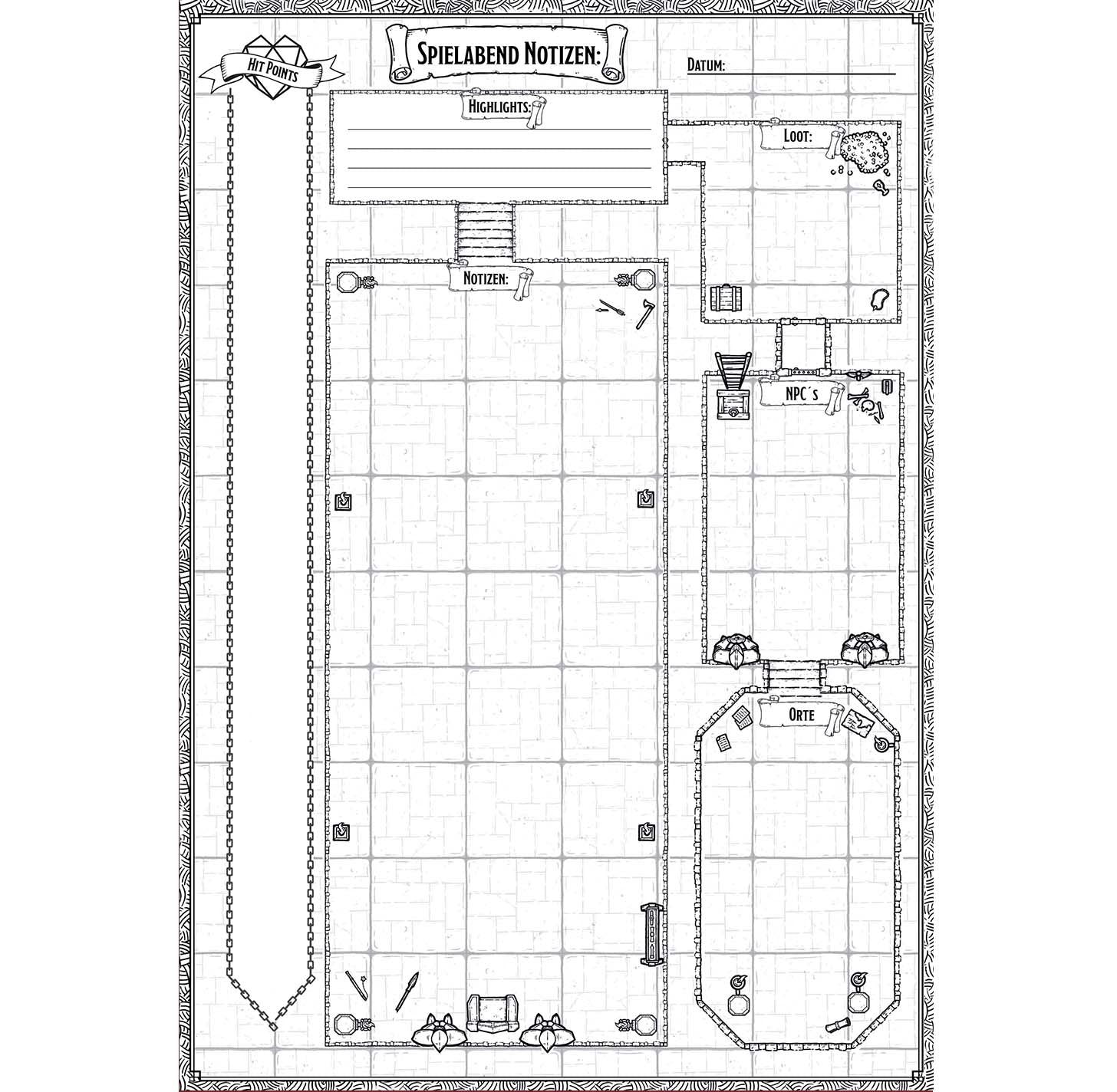 Pen and Paper - Adventurers Toolkit 50Blatt