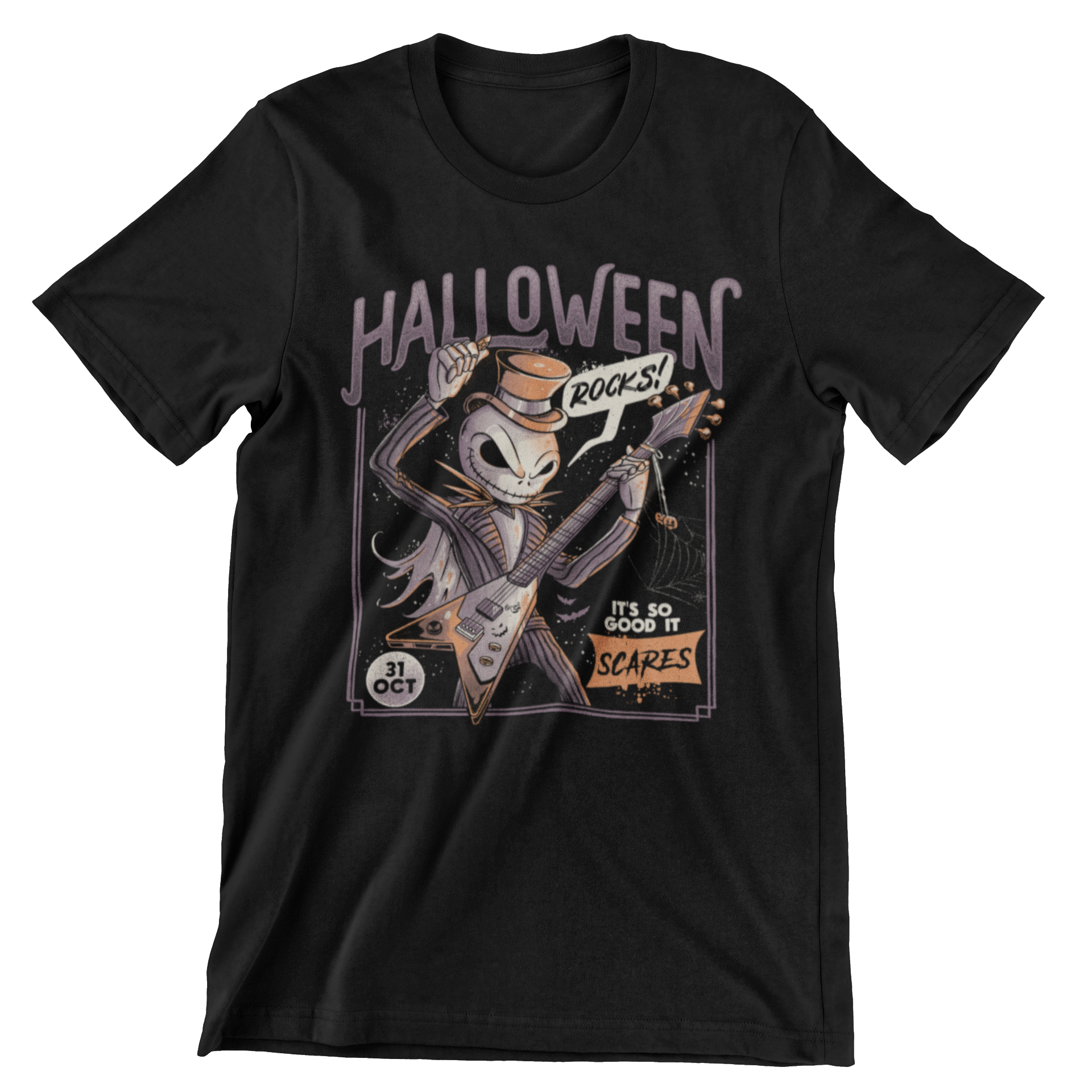 Mach es wie Jack und verleihe dem nächsten Halloween eine besonders rockige Note. Shirt passend zum Filmklassiker aus 100 % Baumwolle.