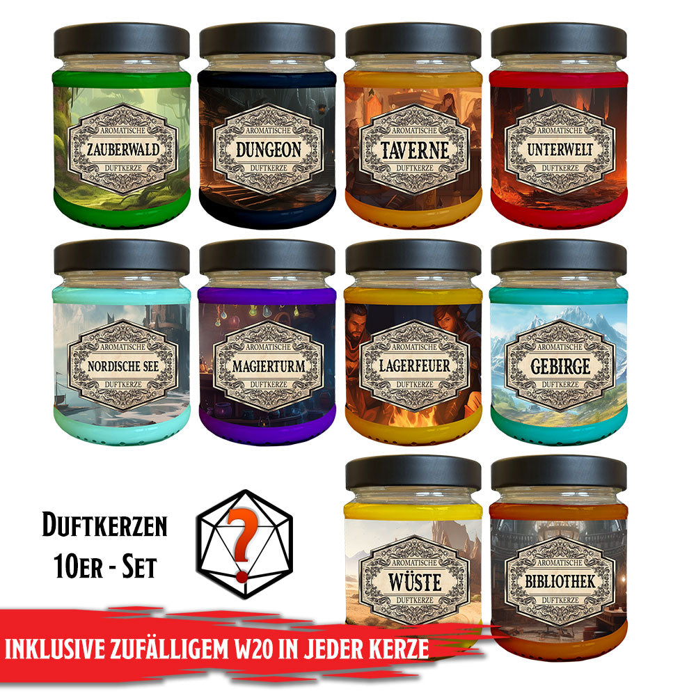 Duftkerzen 10er Set mit Überraschungswürfel