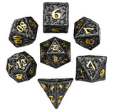 Pen and Paper - Metall Würfel Set - Schwarz/Gold (Druide)