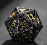 Pen and Paper - Metall Würfel Set - Schwarz/Gold (Druide)