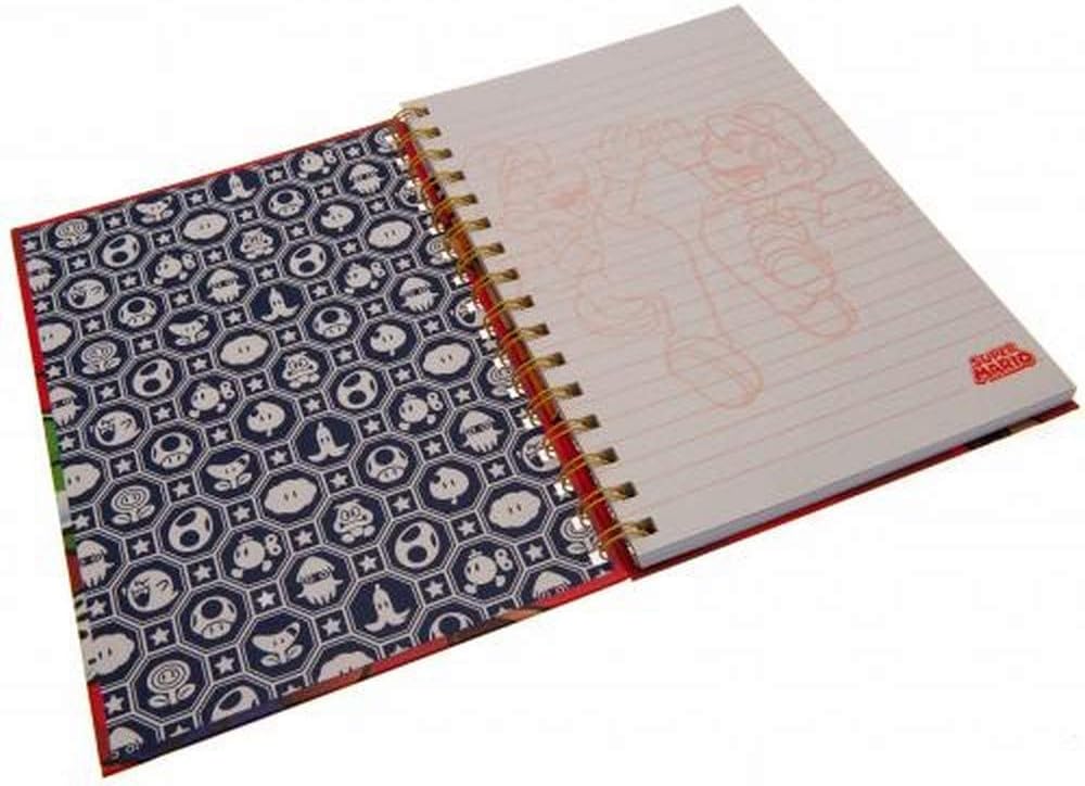Super Mario - Rotes Ring-Notizbuch A5