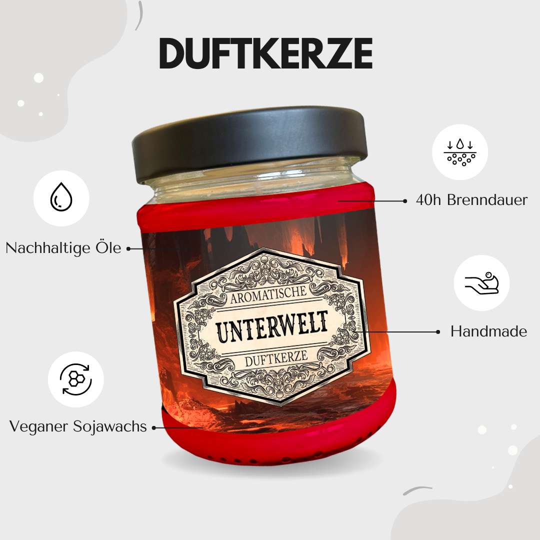 Unterwelt Duftkerze, Pen and Paper, Zubehör, Dungeons and Dragons, Geschenkidee, Rollenspieler, Würfel