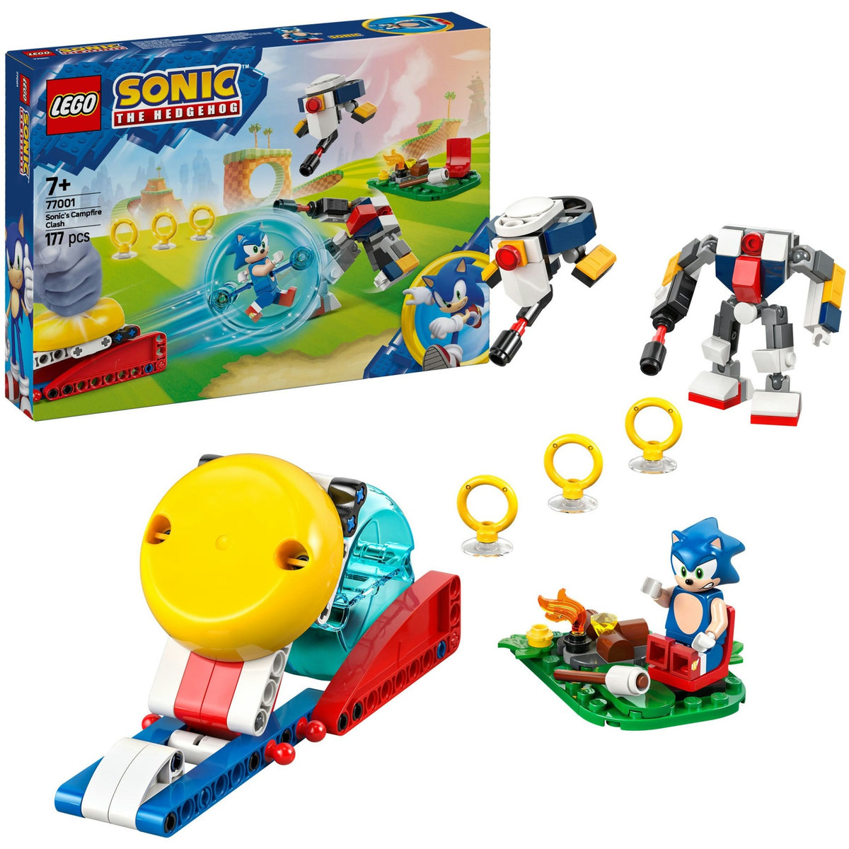 77001 Sonic the Hedgehog Sonics Showdown am Lagerfeuer, Konstruktionsspielzeug