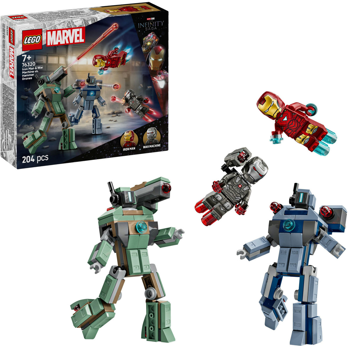 76320 Marvel Super Heroes Iron Man & War Machine vs. Hammer-Drohnen, Konstruktionsspielzeug