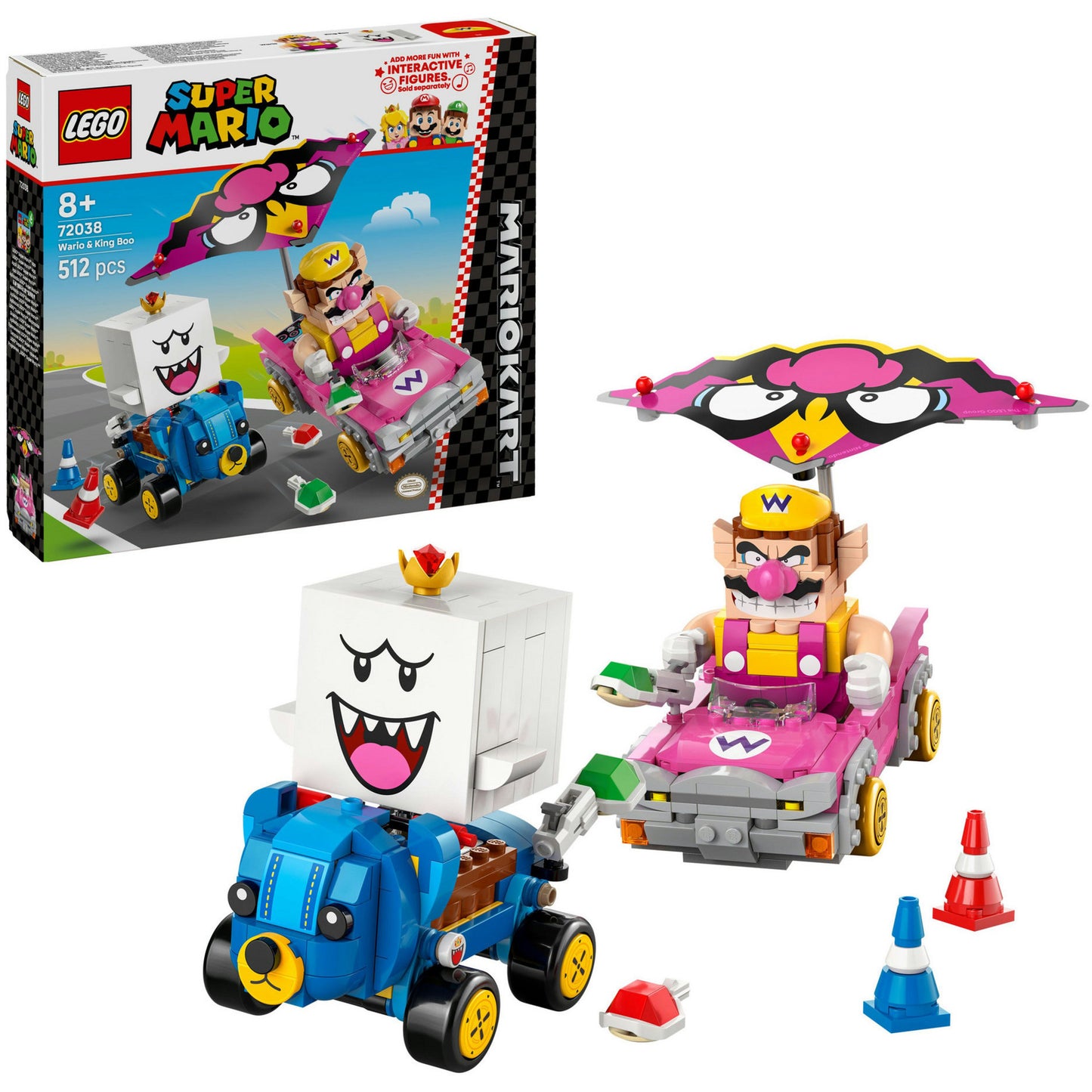72038 Super Mario - Mario Kart: Wario & König Buu Huu, Konstruktionsspielzeug