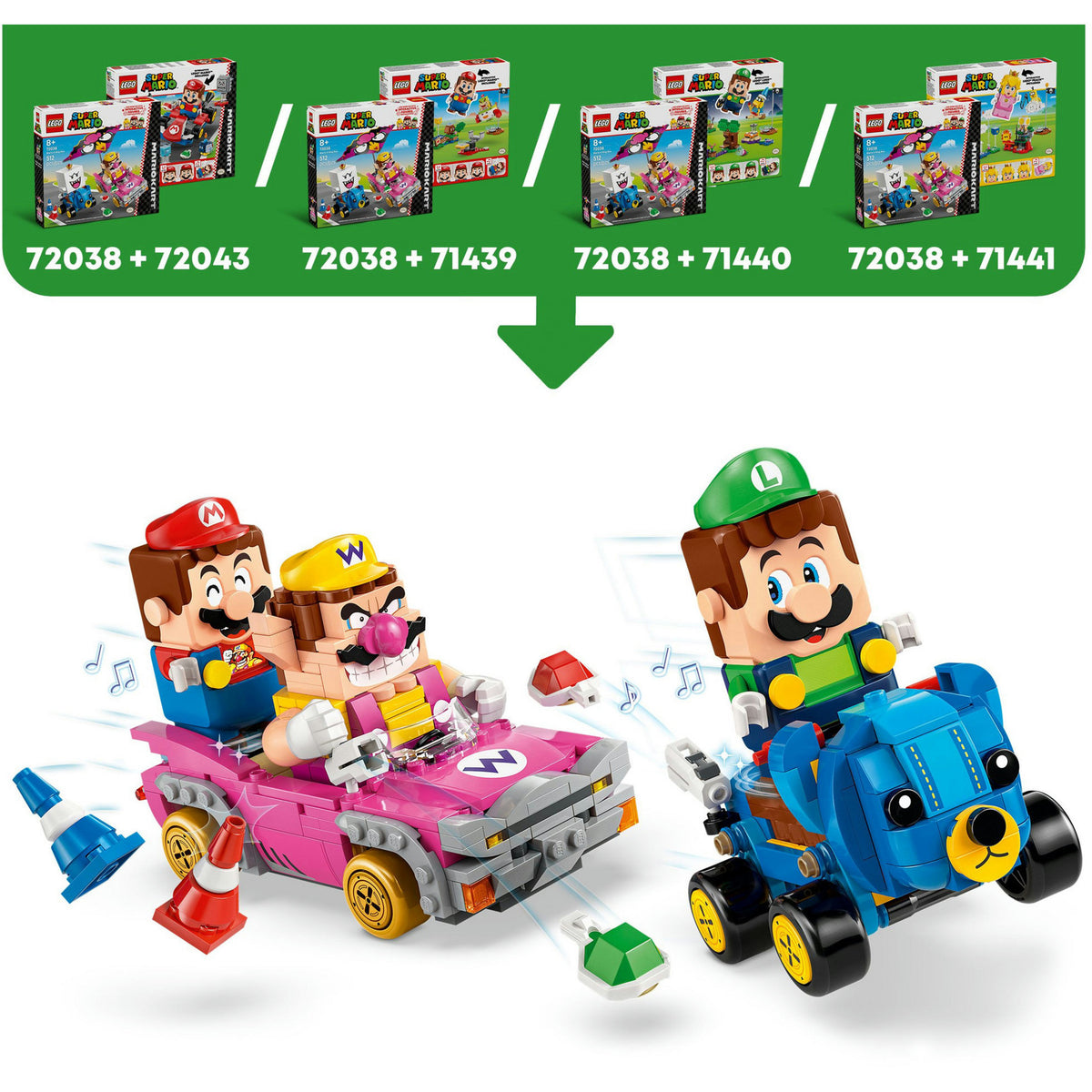 72038 Super Mario - Mario Kart: Wario & König Buu Huu, Konstruktionsspielzeug