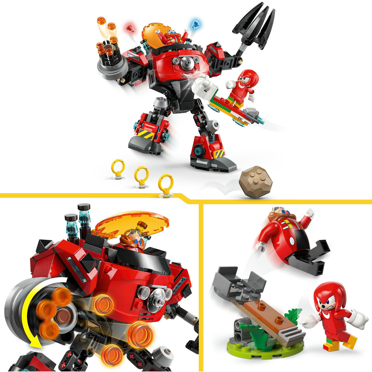 77005 Sonic the Hedgehog Knuckles vs. Dr. Eggmans Egg Crusher Mech, Konstruktionsspielzeug