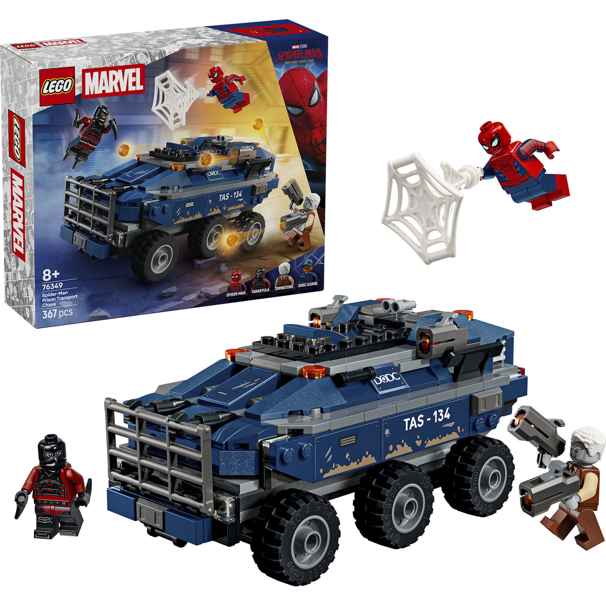 76349 Marvel Super Heroes Spider-Man Jagt den Gefängnistransporter, Konstruktionsspielzeug
